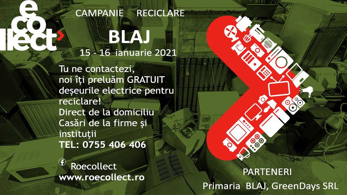 Acțiune de colectare a deșeurilor electrice și electronice la Blaj, 15-16 ianuarie