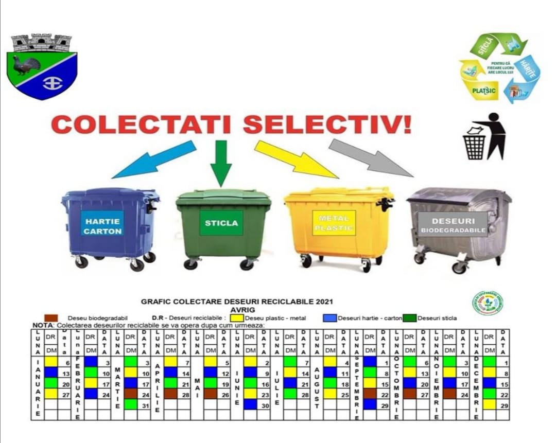 Deșeurile reciclabile se colectează separat și la Avrig