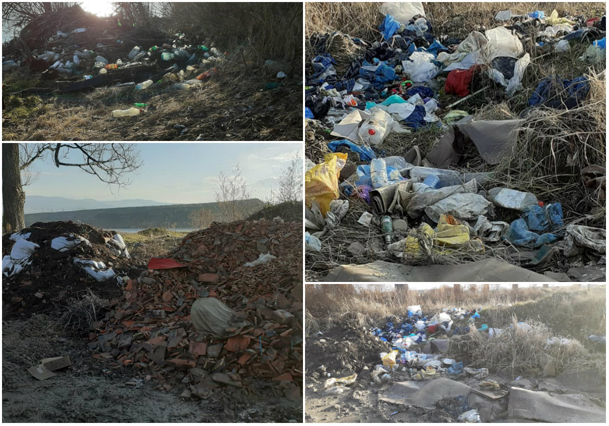 Cum arată malul Mureșului între Pâclișa și Partoș, plin de gunoaie