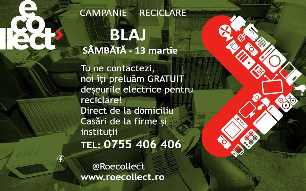 Acțiune de colectare a deșeurilor electrice și electronice în Blaj, pe 13 martie