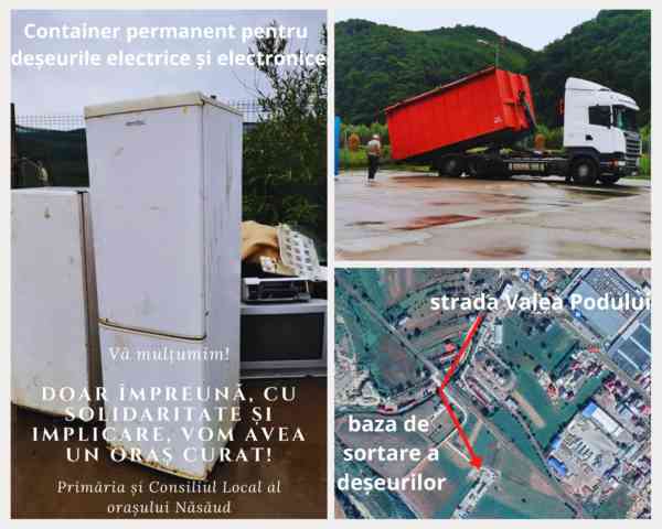 Container special pentru deșeuri electrice și electronice la Năsăud