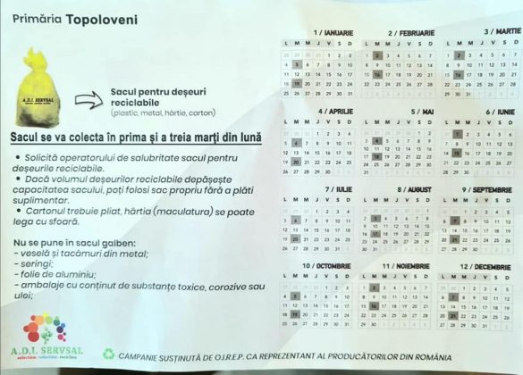 Primăria Topoloveni. Cum selectăm deșeurile?