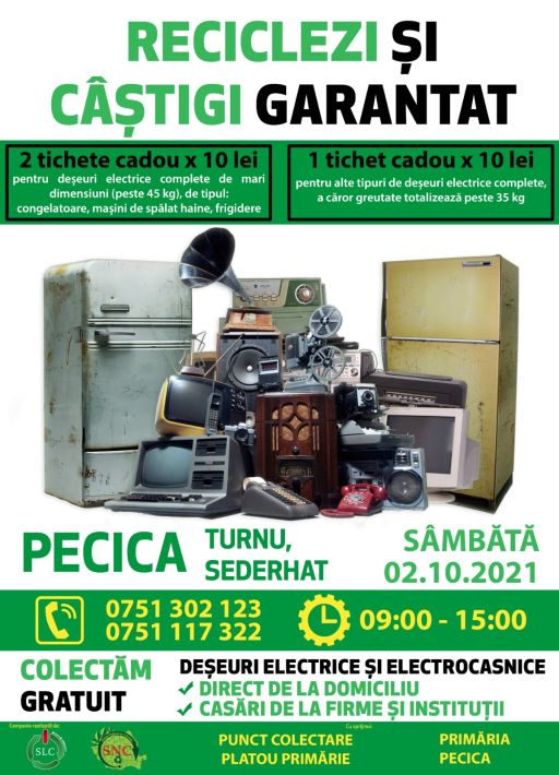 Acțiune de reciclare la Pecica. Se colectează deșeurile electrice și electronice