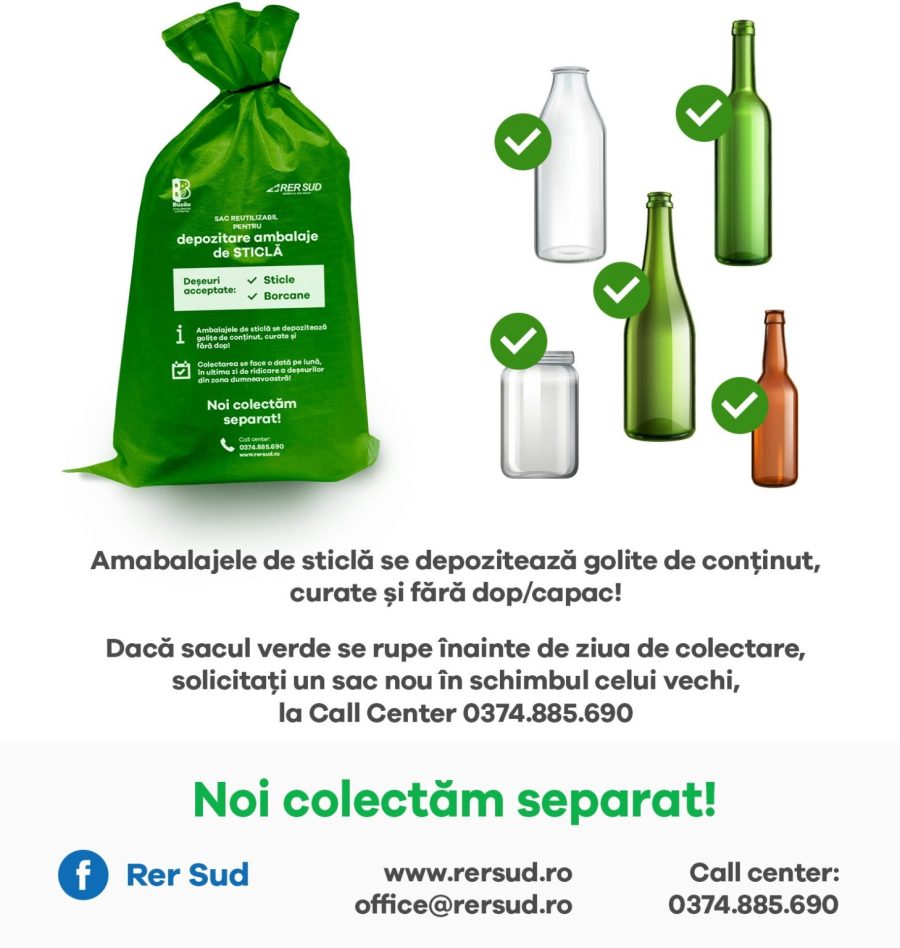 efficacy stand out visit RER SUD implementează procedura de colectare a ambalajelor din sticlă din  saci reutilizabili personalizați la Buzău
