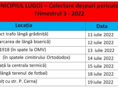 tabel anunt PML campania a treia de colectare a deseurilor periculoase