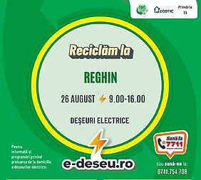Campanie de colectare DEE la Reghin, pe 26 august – Sistem Local de Colectare – Centru SRL