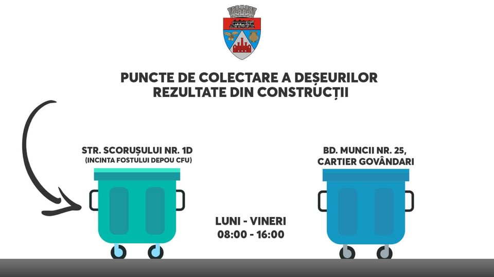 Programul de funcţionare al punctelor de colectare a deşeurilor voluminoase și din construcții din Reşiţa