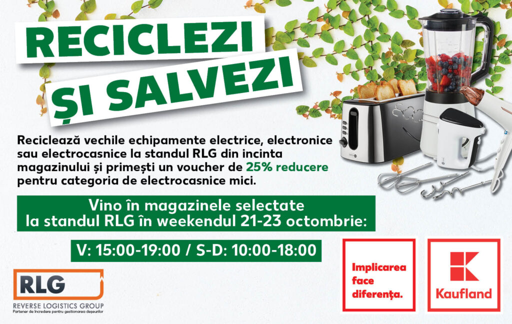Campanie de colectare la Kaufland – Duci deșeuri electrice și electronice vechi și primești 25% reducere pentru electrocasnicele noi