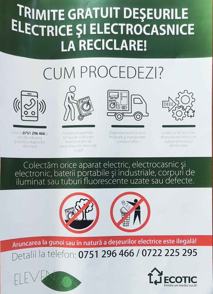 Campanie de colectare a deșeurilor electronice și electrocasnice în comuna Borlești, Neamț