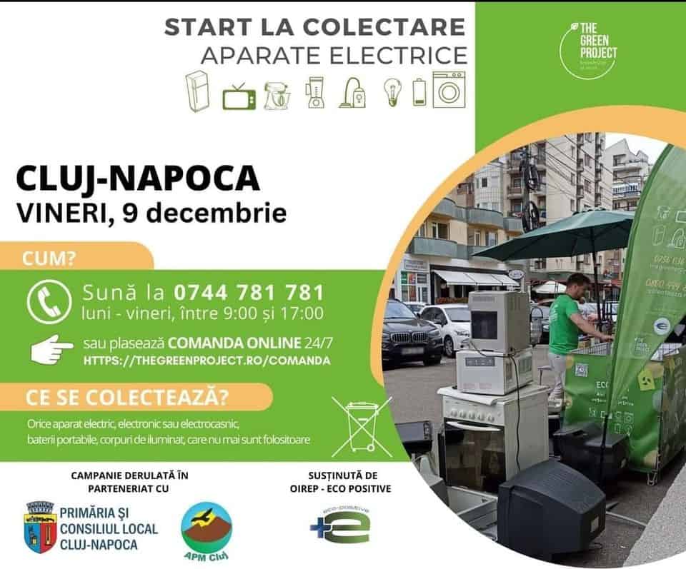 Colectare gratuită de aparate electrice, electronice și electrocasnice la Cluj-Napoca