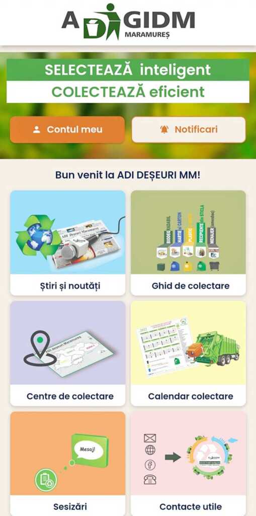 Aplicație de mobil pentru colectarea deșeurilor! ADI DEȘEURI MM